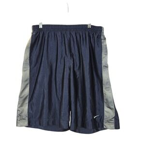 Nike Mens Basketball Shorts Navy Blue Mesh Athletic Streetwear ActivewearLarge